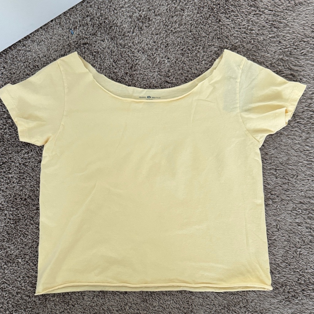 Brandy Melville Light Yellow Short Sleeve Tee